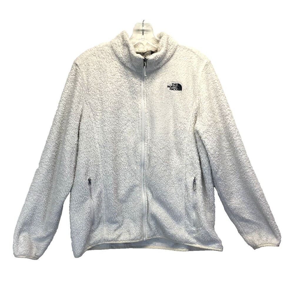 The North Face Fleece Jacket Women's XL Off-White Full Zip Sherpa Mock Neck